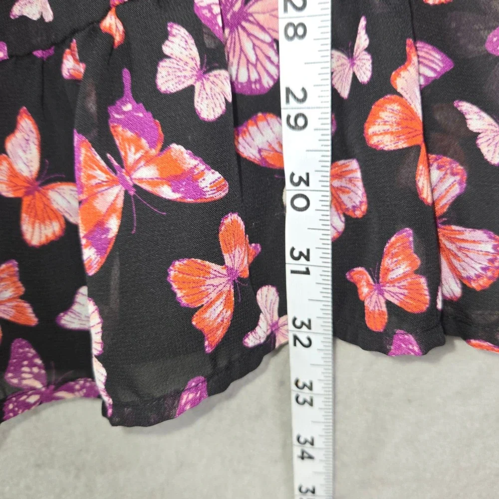 Sugar & Jade Butterfly Mini Dress Girls XL Black Purple‎ Casual Colorful Spring